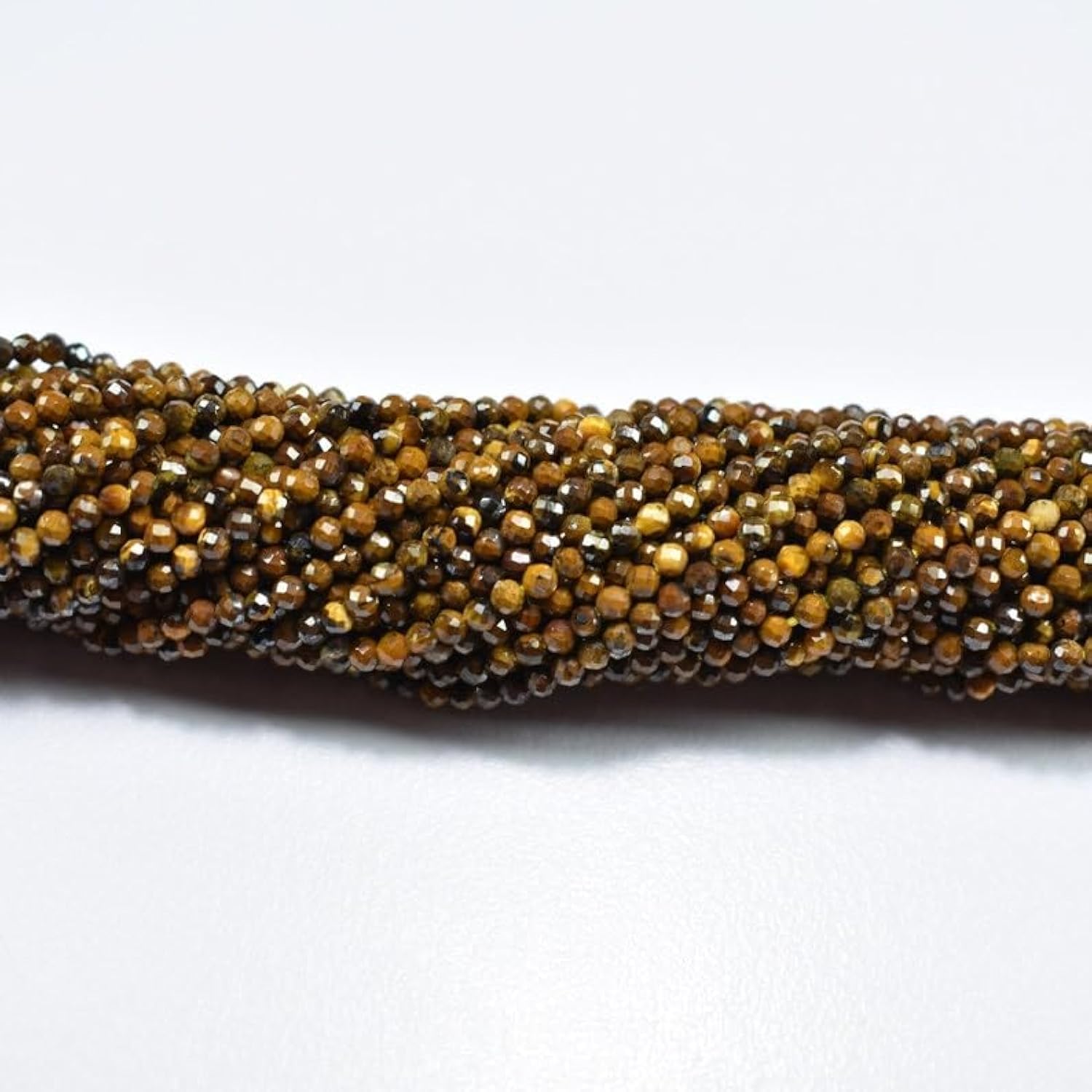 Perles œil de tigre facettées 2.25mm pour fabrication bijoux collier bracelet