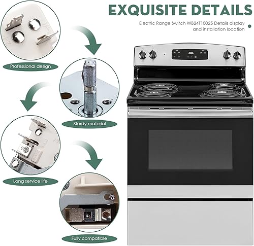 Miniatura 3 de Interruptor de rango eléctrico WB24T10025 Reemplazo para GE Kenmore Hotpoint Appliances Control de quemador de superficie 769692 AH236750 EA236750