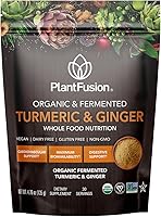 Vista 1 de PlantFusion - Mezcla de bebida de cúrcuma y jengibre, nutrición fermentada de alimentos integrales, suplemento de hierbas en polvo con curcuminoides