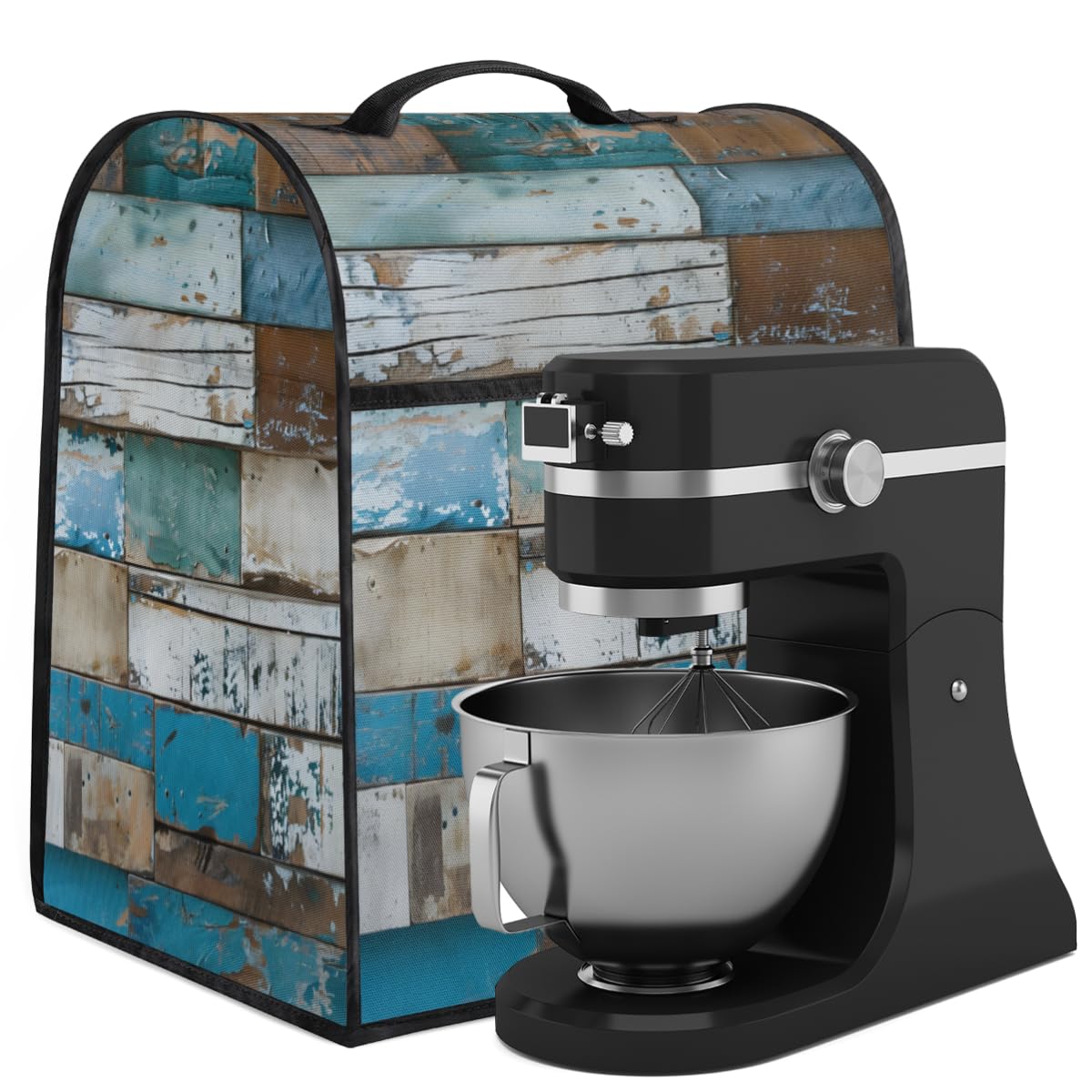 Coffee Maker Cover Ocean Wood Pattern Kitchen Appliance Covers Small Appliance Covers Blender Cover Juicer Cover Dust Covers for Kitchen Appliances with Top Handle and Pockets,Washable,B568