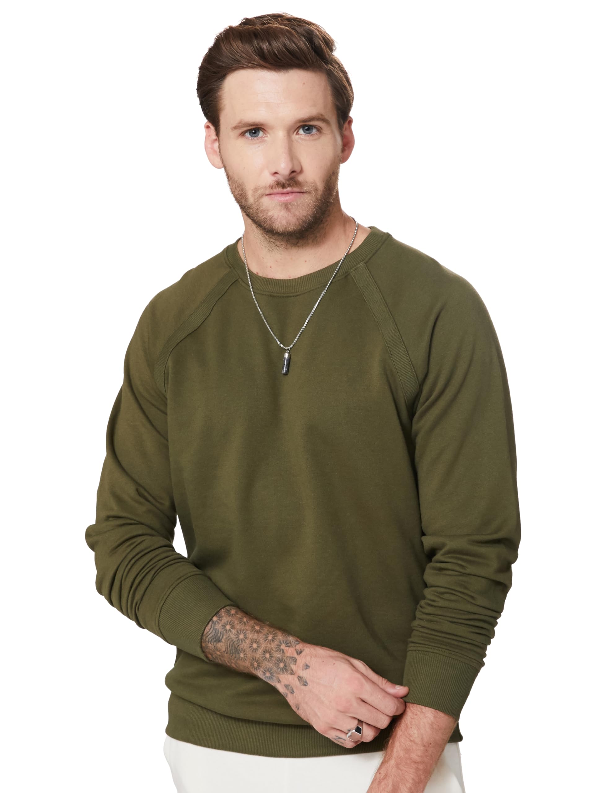 amazon brand - symbol Men Cotton Rich Light Weight Crew Neck Sweatshirt (Regular Fit)-picture-19