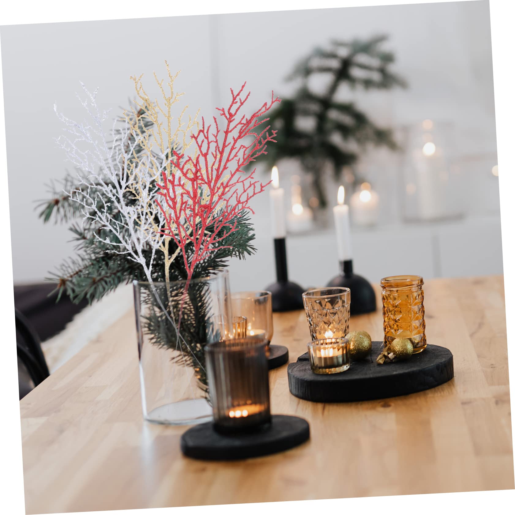 Cabilock 3 Set Eleganti Rami Artificiali Morti Decorazioni Natalizie Prop Disposizione Dei Fiori Hotel Arredamento Per La Casa 12 Pezzi * 3