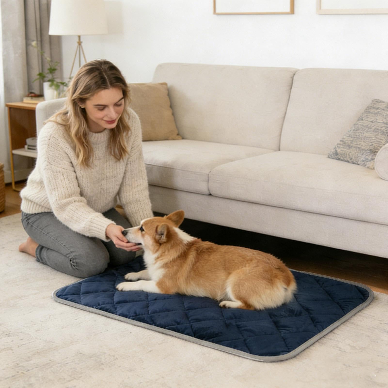 Tapis chauffant pour chat | Pas d'électricité nécessaire – Tapis auto-chauffant à 5 – Pour animaux domestiques, chiens, chats, chatons, intérieur et extérieur, maison, salon, hiver