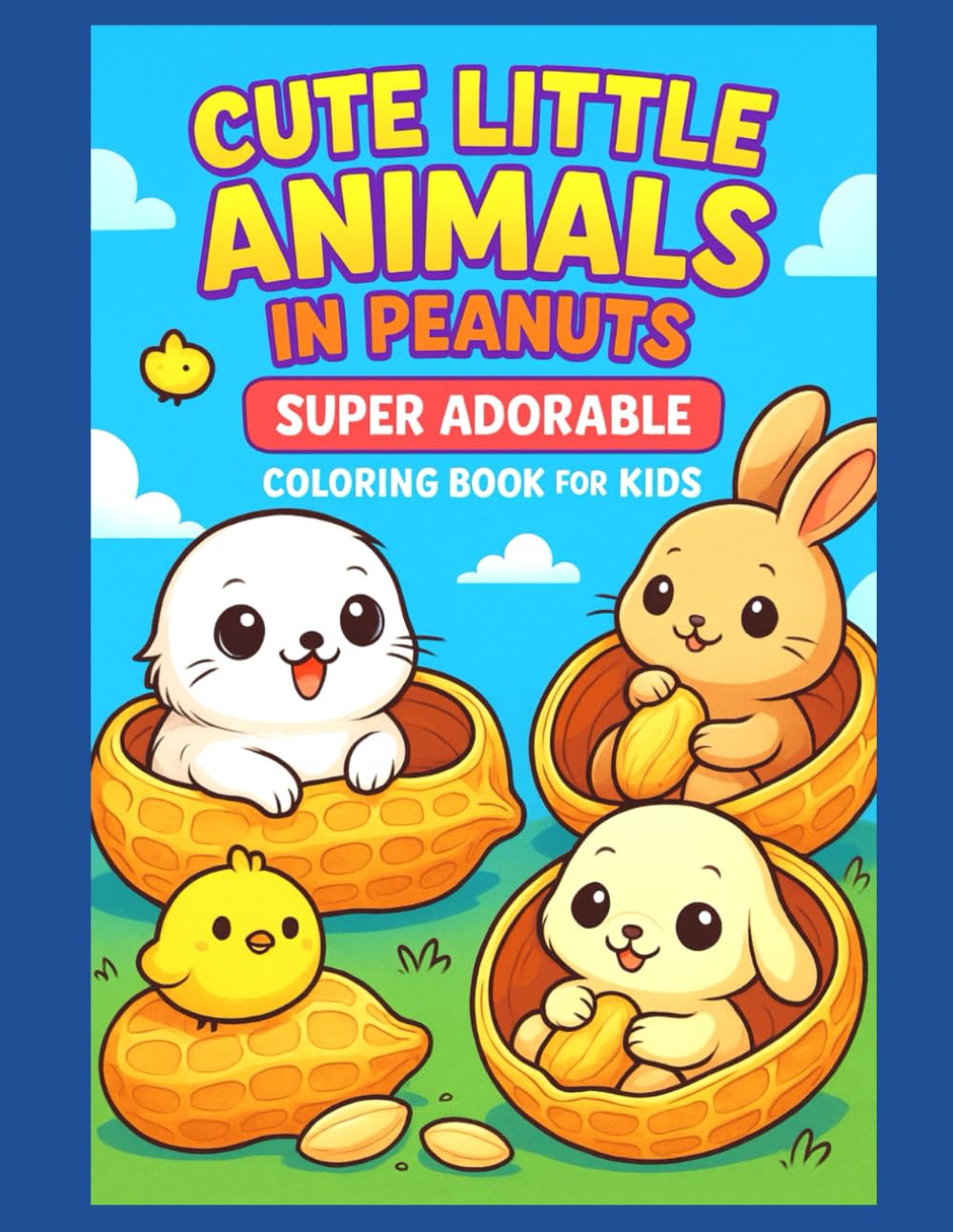 Cute Little Animals in Peanuts – Super Adorable Coloring Book for Kids: 50 cute illustrations with blank pages in between to prevent bleed-through and make framing easy !