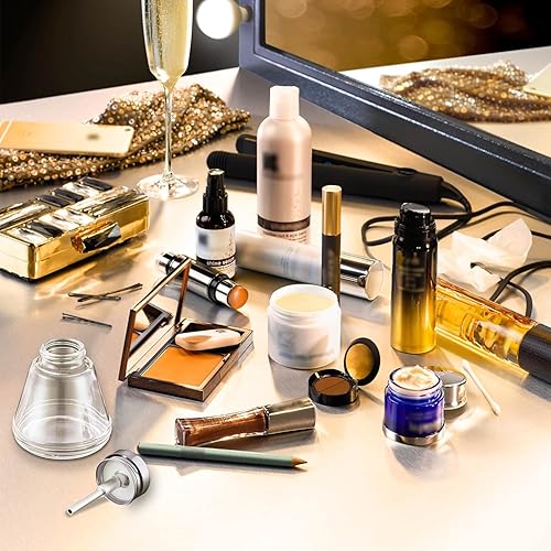 Miniatura 6 de 2 botellas dispensadoras transparentes de 6 onzas  6.1 fl oz con tapa abatible de metal, removedor de esmalte de uñas de vidrio, botella