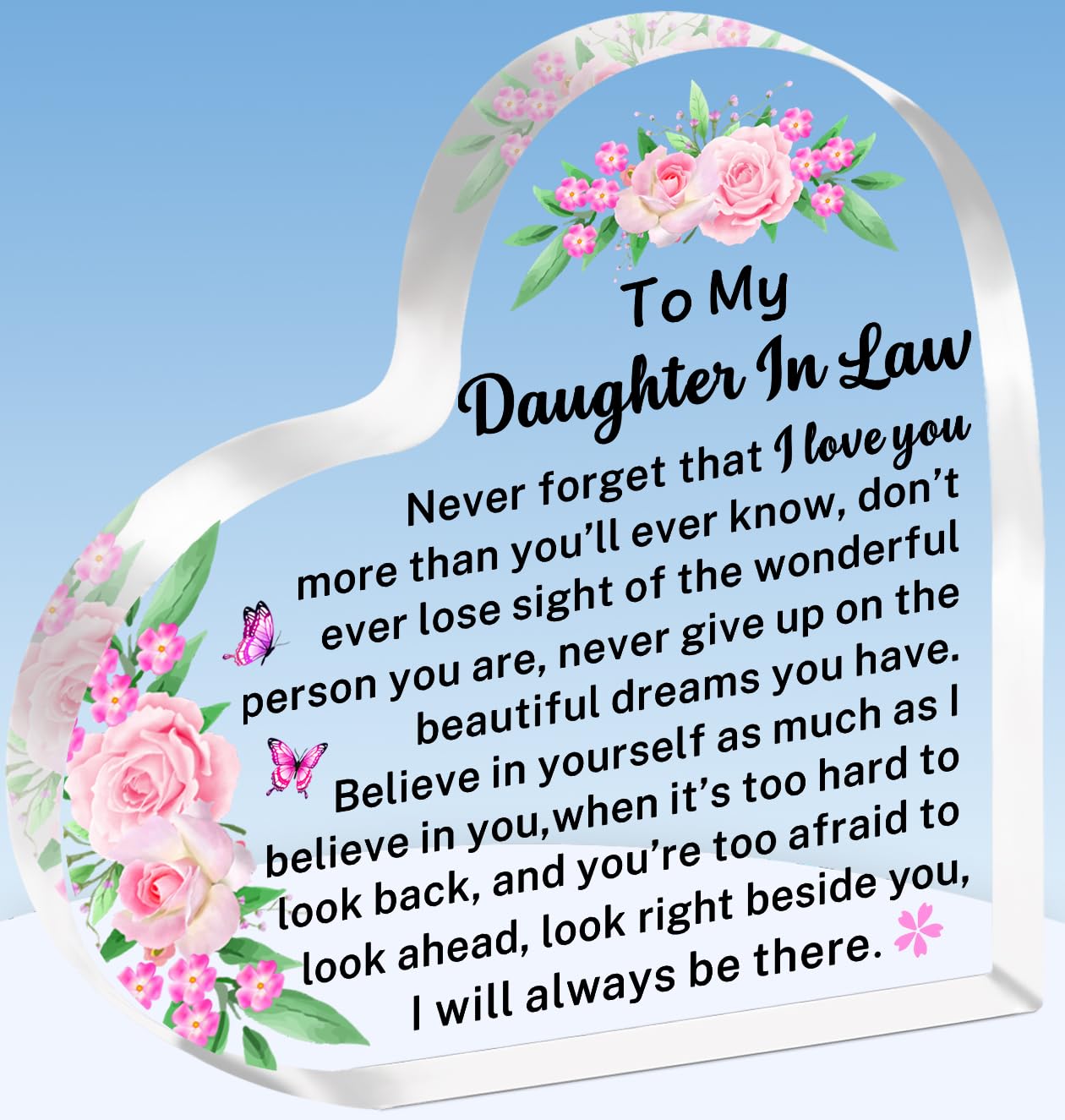 TTOVEN Daughter in Law Gifts,Daughter in Law Birthday Gifts,Daughter in Law Wedding Gifts Christmas Mothers Day Gifts from Mother in Law-Daughter in Law Never Forget That I Love You