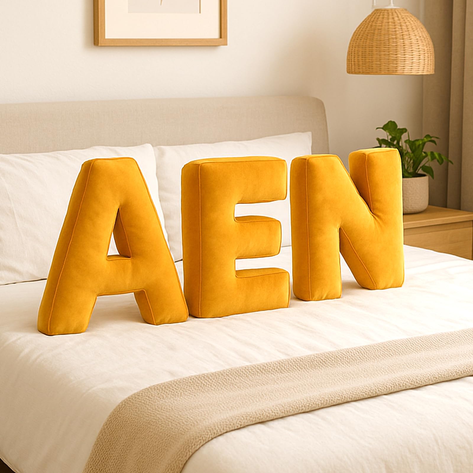 Cuscino a forma di lettera di peluche, 40 x 35 x 10 cm, 26 cuscini dell'alfabeto inglese, carino, inglese, alfabeto, per camera dei bambini, divano, letto, pavimento, decorazione per la casa (A)