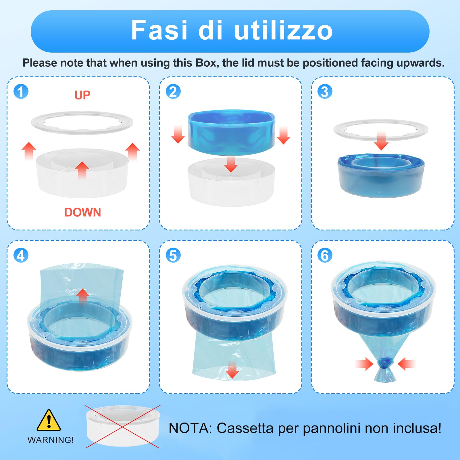 9 Pezzi Ricarica Mangiapannolini, NATNAV 4.5M Sacchetti Mangiapannolini Compatibile AngelCare, Litter Locker II,Incompatibile con Dress Up & XL,Classic XL(8 Buste & 1 Cestello di Ricarica)