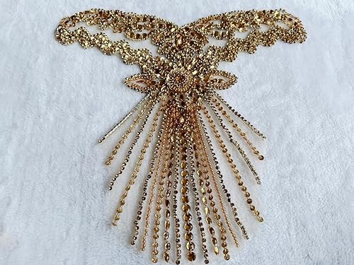 Miniatura 5 de Diamantes de imitación de encaje hechos a mano, apliques de piedras de coser, cuentas de cristal, accesorios para decoración de vestidos de boda, 16