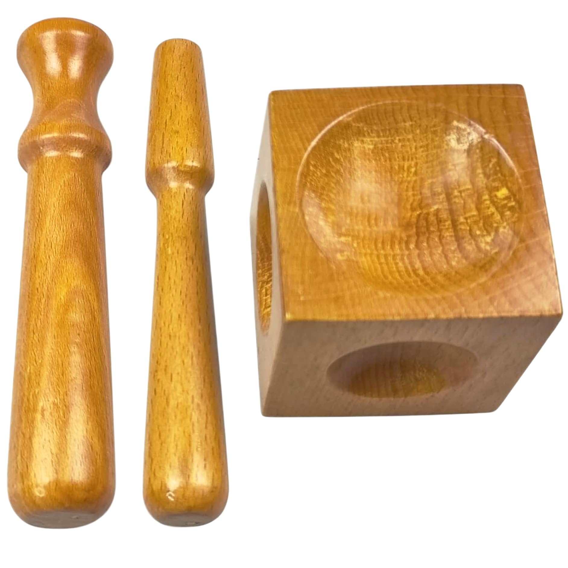 Muzrunq Doming Block and Punch Set Wooded Dapping Block Set Includes 1 & 2 Punches Professional Dapping for Jewelry Making, Metal Forming