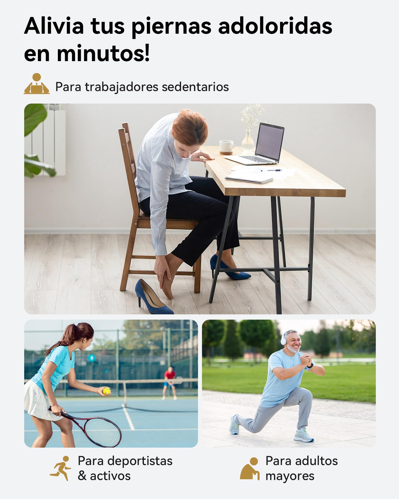 FIT KING Botas Presoterapia Piernas con Compresión Aire, Presoterapia para Casa, Alivia Dolor, Mejora Circulación y Varices Para Oficinistas y Mayores (Pies, Pantorrillas y Muslos)