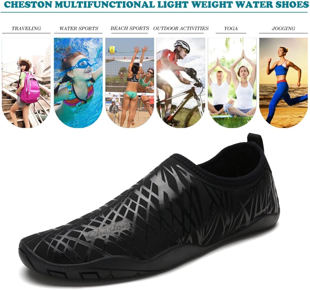 Cheston Men's Women's Barefoot Quick Dry Aqua Water Shoe