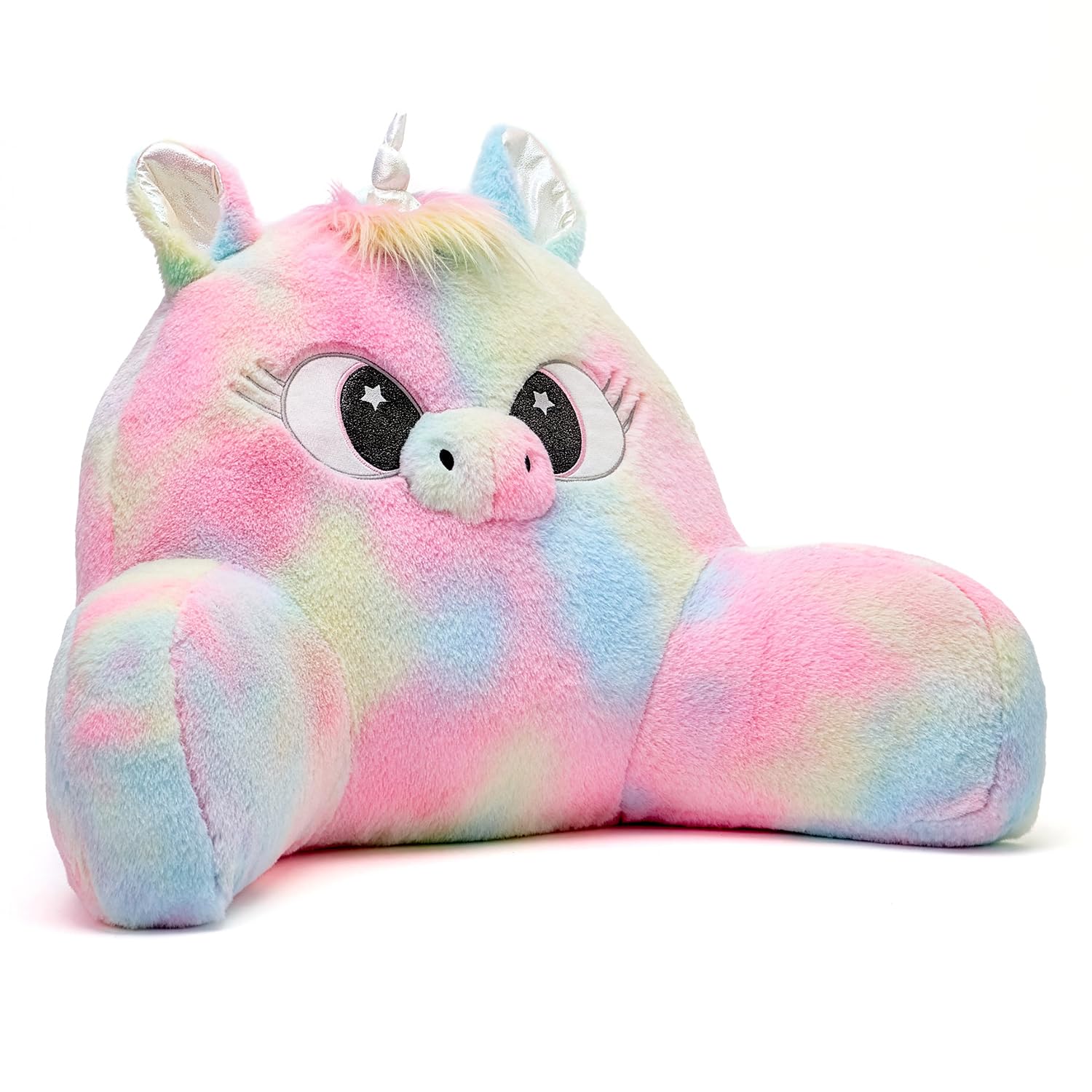 Snuggz Unicorn Cuddle Cushion 60x40cm, Age 12m+ - Lightweight Kids Plush Backrest Pillow with Supportive Arms, Super Soft Reading Pillow Cushion for Gaming or Napping – Soft 3D Ears & Carry Handle
