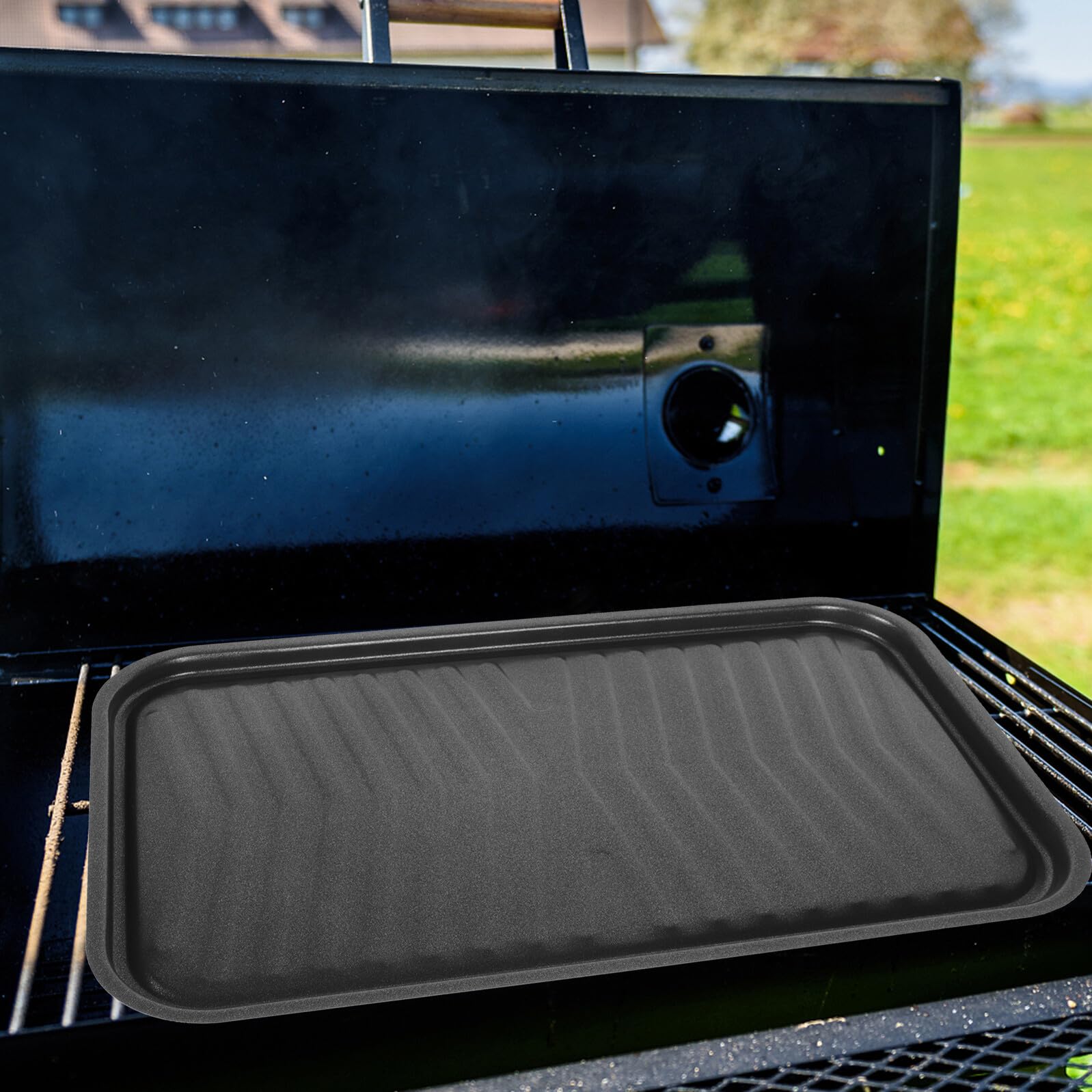 Baluue Padella Rivestimento Antiaderente in Ferro Nero per Barbecue Adatta per Fornelli a Induzione e Fiamme Libere, per Barbecue in Giardino e Vacanze