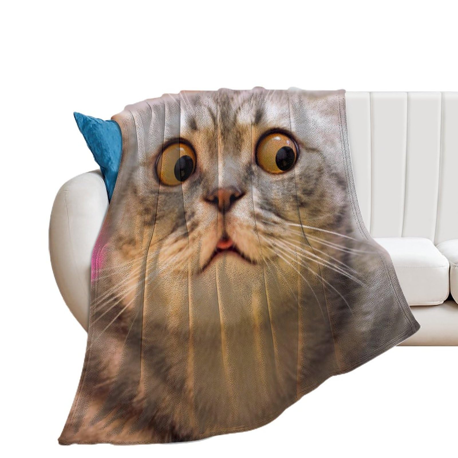 Couverture polaire chat en flanelle de qualité supérieure : jeté doux et durable 130x150cm