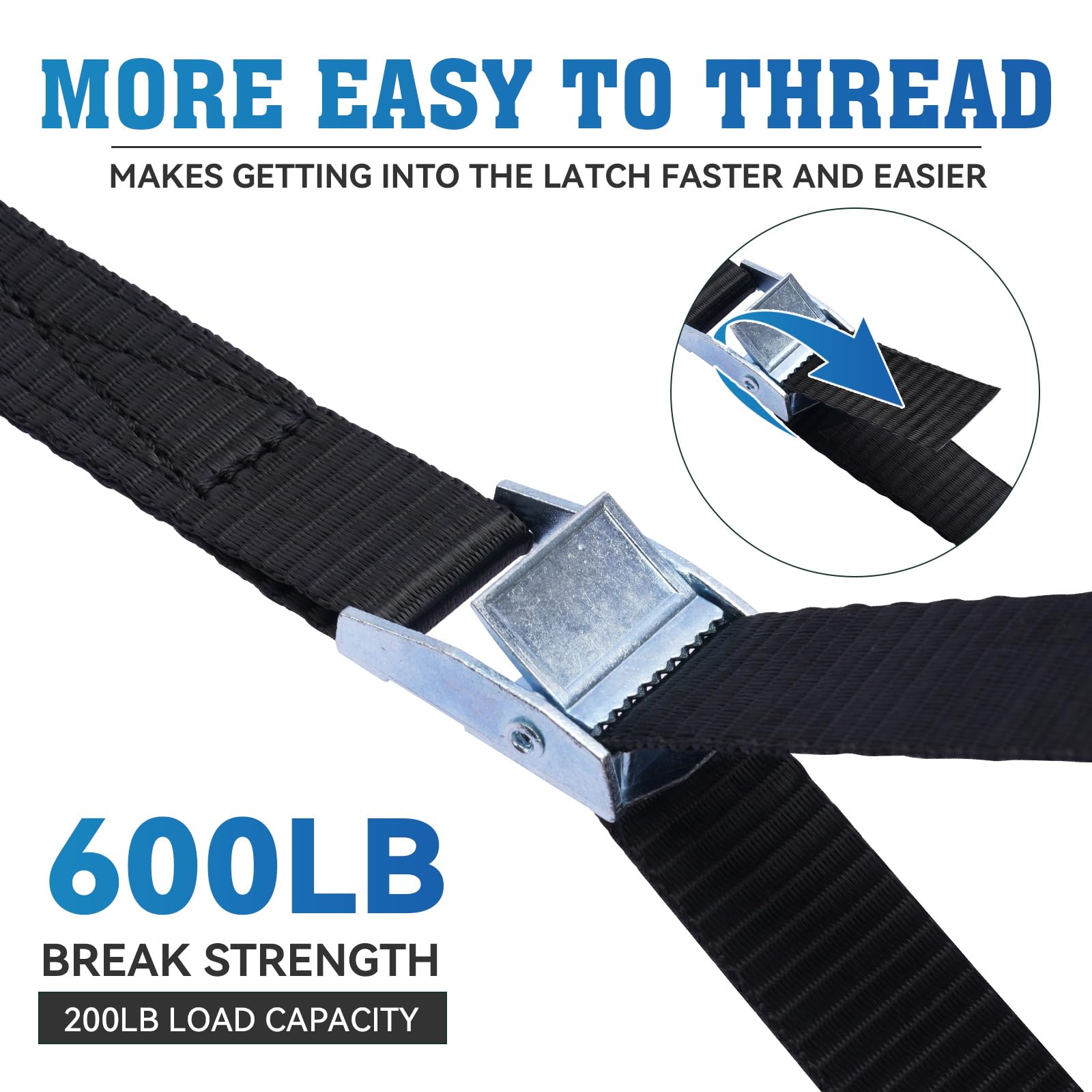 Heavy-Duty Lashing Straps - 10ft Adjustable -3