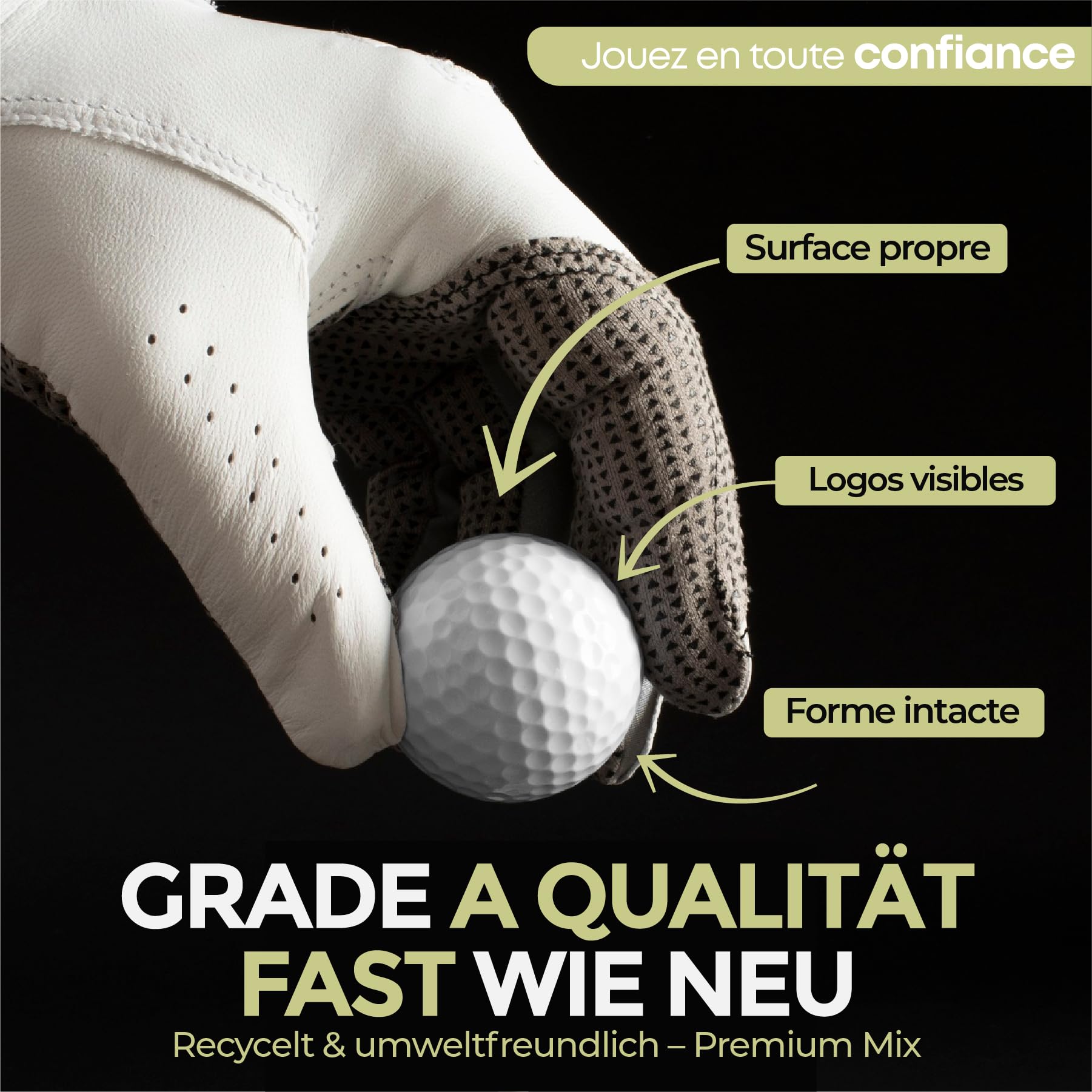 Lionstrike Balles De Golf D’Occasion - Grade A, Mélange De Grandes Marques - Recyclées, Lavées Et Vérifiées- Sac en Filet éCologique - Premium Et Mélange ÉConomique De Balles D’Golf - 22 Pièces