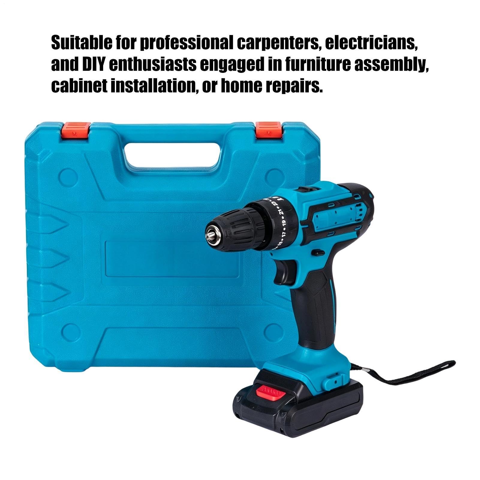 Taladros Eléctricos Herramienta Potente Con Batería De 21V, Motor Con | Taladro A Batería Sin Cable Para Armarios Puertas Armario Cocina Baño Hormigón Metal Madera Dura