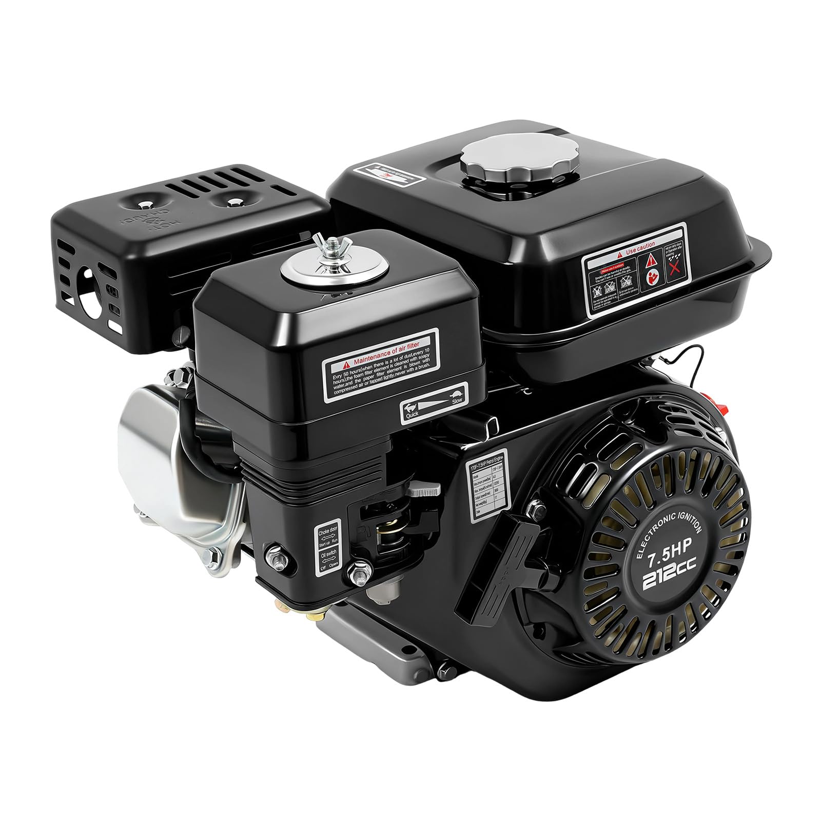 Motore a benzina a 4 tempi, 7,5 CV, 4 kW, 210 cc, motore di propulsione, avviamento elettrico, motore a gas, motore di ricambio, motore pesante per tosaerba, trattore, piastra vibrante, generatore di