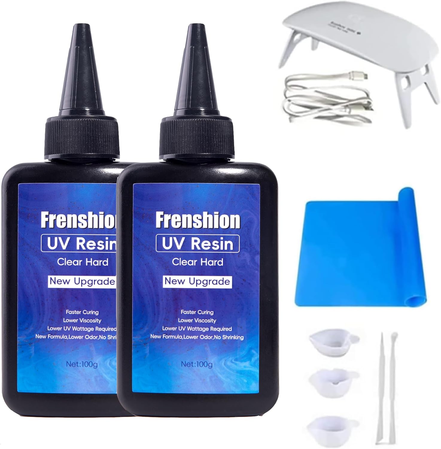 UV Resin Jewelry Making Kit - 116pcs with 100g Fast Cure Clear Hard Low Odor Resin, Color Pigment, Accessories, Starter Kit for Earrings, Necklace, Bracelet