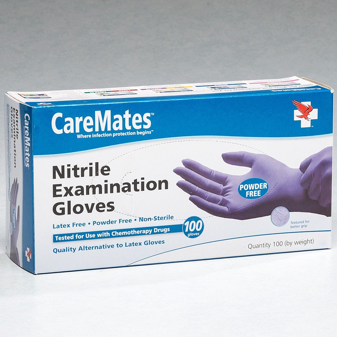 Disposable Gloves Caremates Gloves Powder-Free Nitrile Gloves: XL