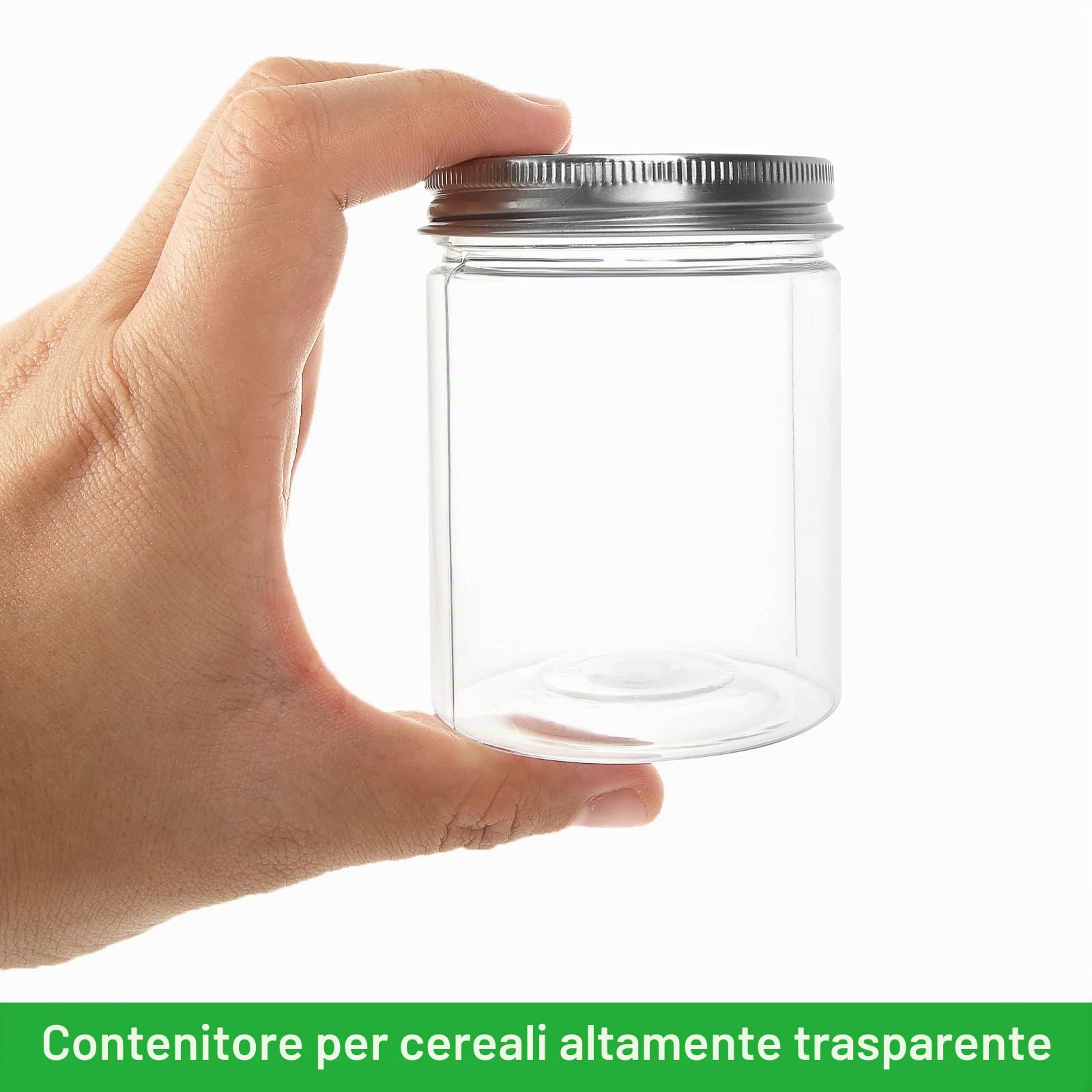 AKOLAFE Confezione da 20 barattoli di plastica da 250 ml con coperchi in alluminio bianco rotondi trasparenti a prova di perdite per alimenti campeggio ferramenta artigianato e creazione di melme