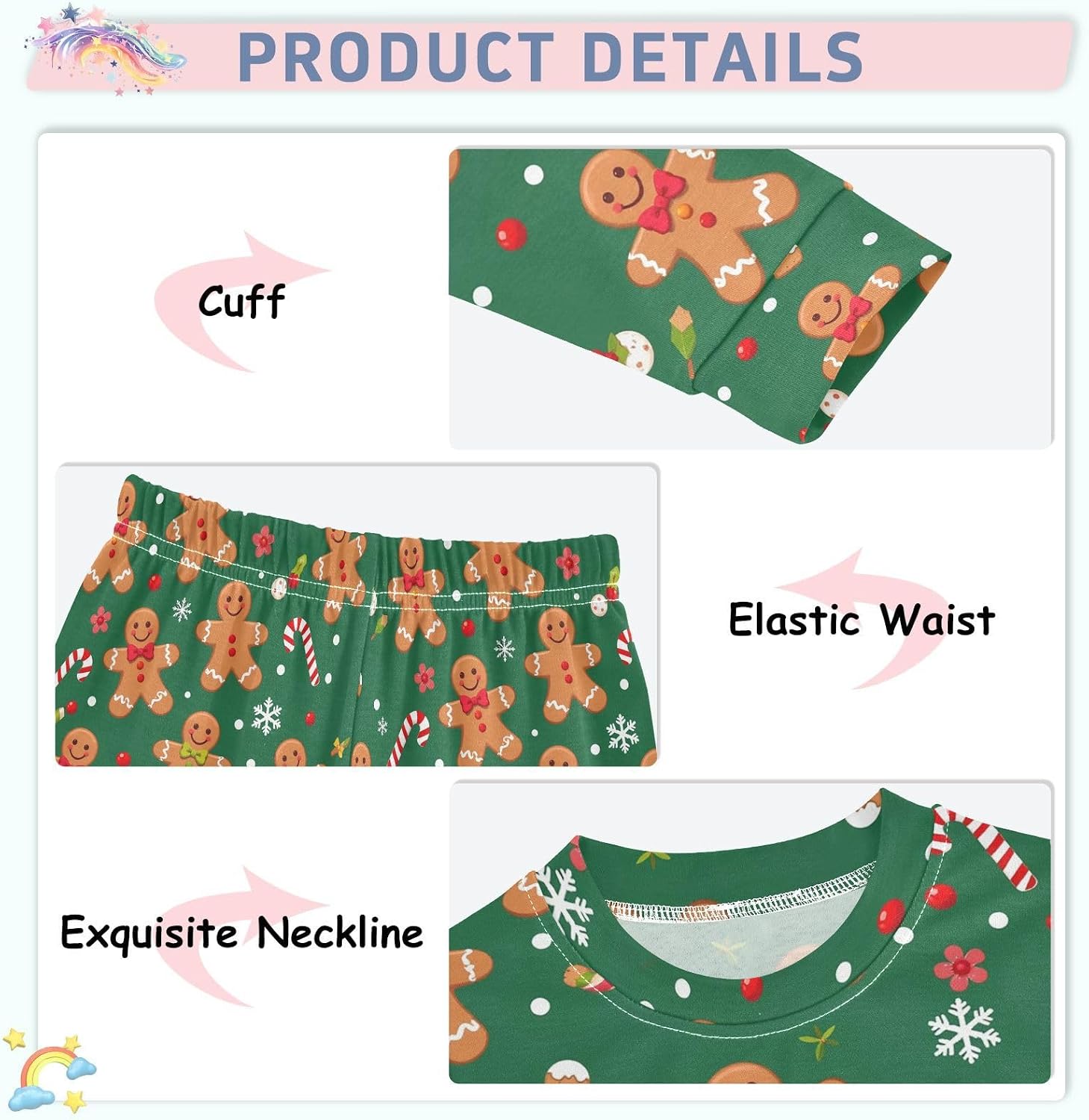 Pigsaly Pajama Set 2 Piece Christmas Blue Gnomes Pajama Sets Long Sleeve Pjs Sleepwear 18M