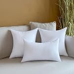 16 x 16 Oreiller extérieur Inserts Ensemble de 4 Coussin carré inserts étanche pour le porc en coque Patio extérieur Meubles Oreillers décoratifs Petit coussin de canapé blanc