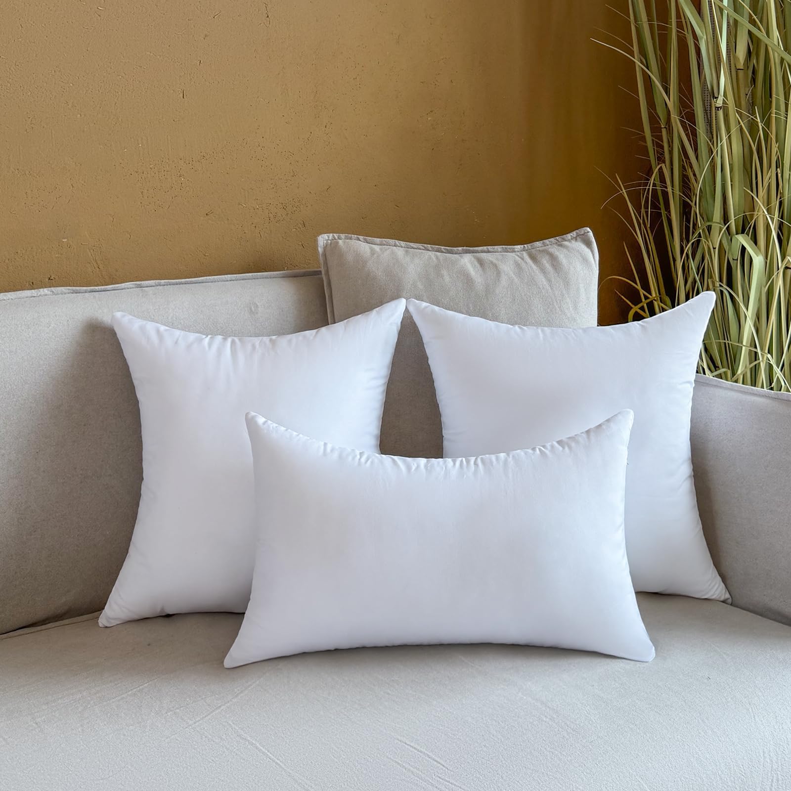 OTPIPCS Set di 2 inserti per cuscini da esterno, quadrati medi, per mobili da patio, veranda, divano, autunno, cuscini decorativi di alta qualità, impermeabili, per divano (60 x 60 cm, set da