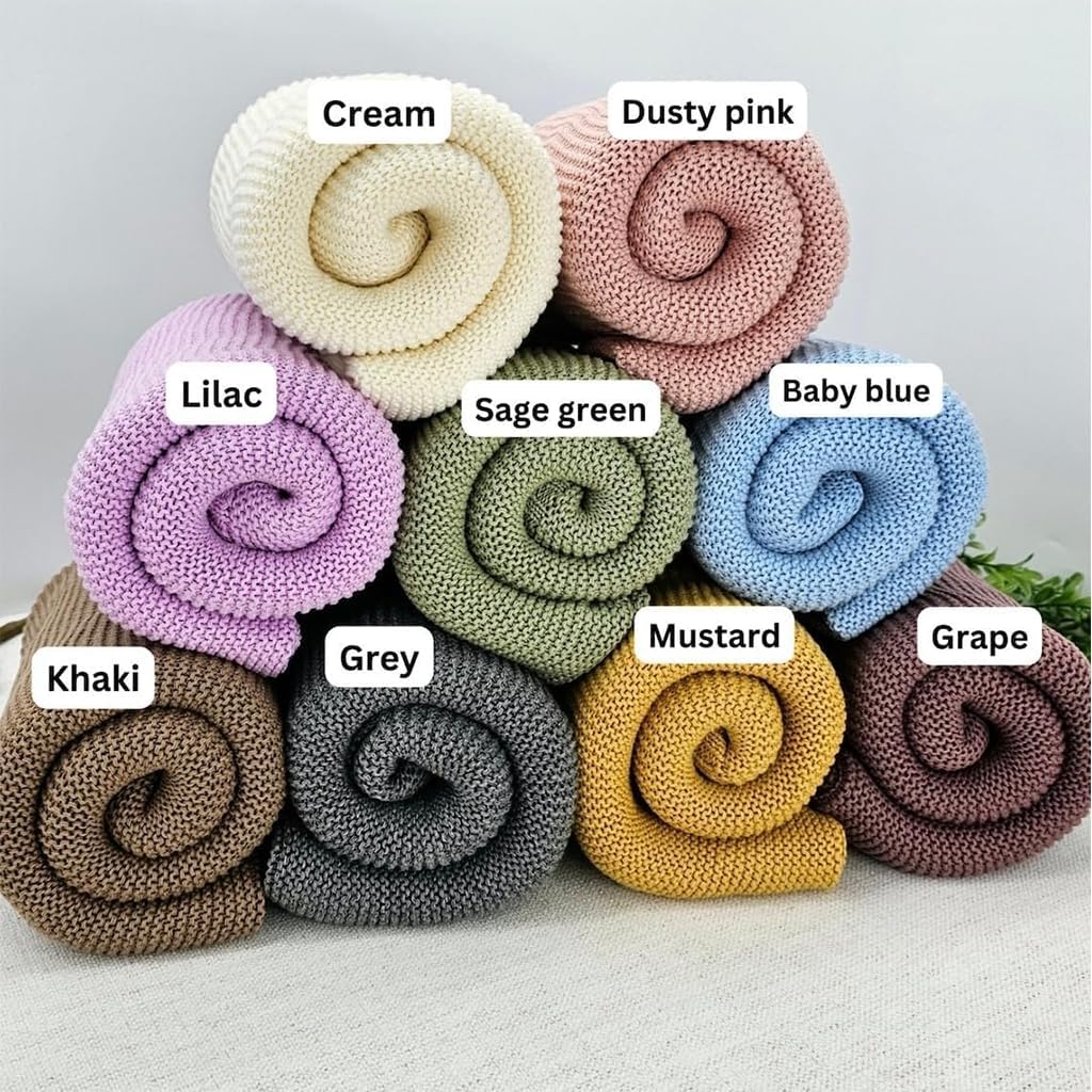 Luxury Personalized Baby Blanket with Name, Custom Embroidered Knit Blanket for Newborn Boys & Girls, Soft Cotton Ruffle Edge Swaddle, Unique Baby Blankets, Keepsake for Crib, Stroller