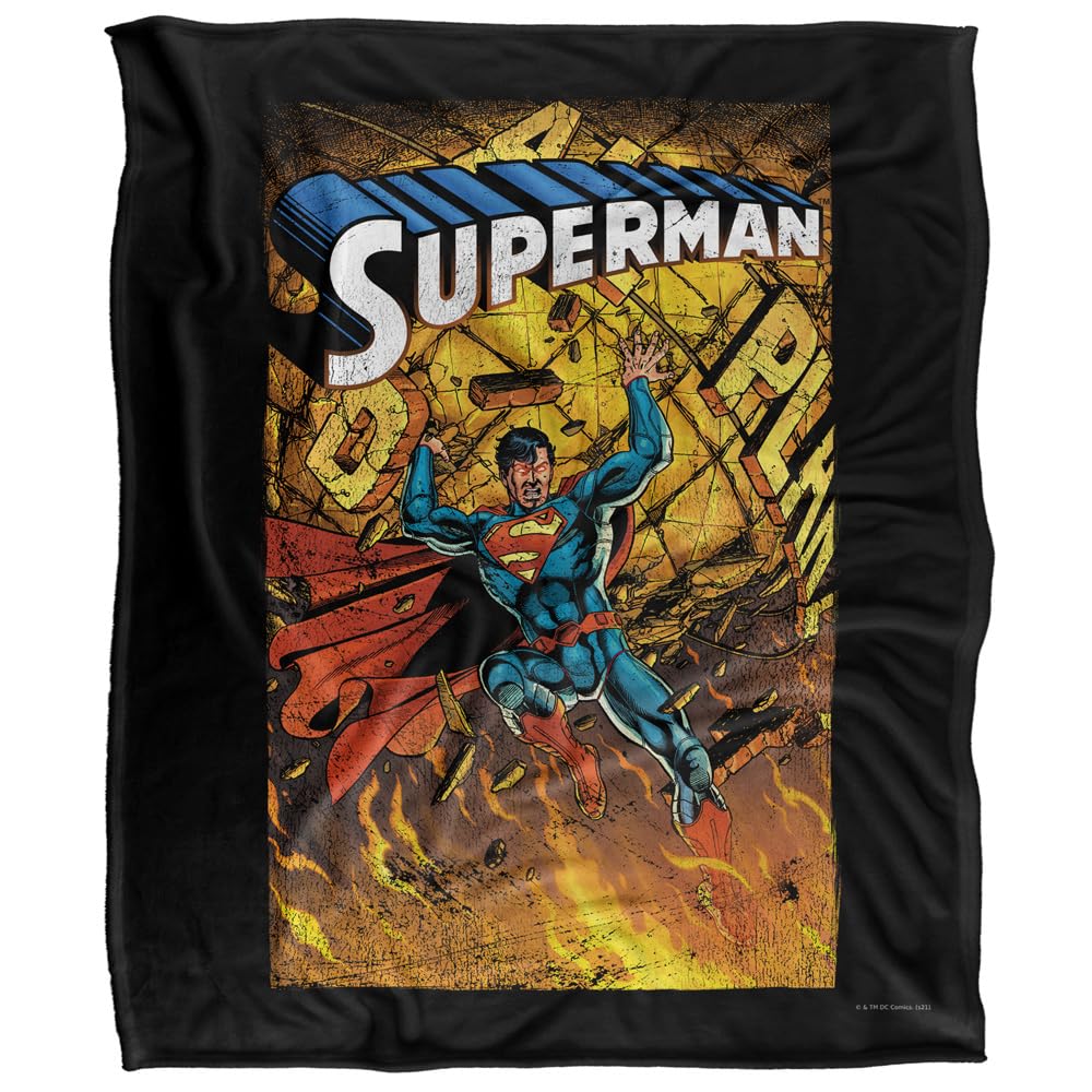 Plaid Superman toucher soyeux et ultra doux, couverture chaude 152x127 cm