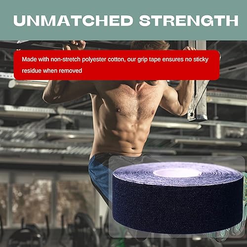 Miniatura 3 de Paquete de 2 cintas de agarre – Cinta de agarre de tela multiusos para barras de dominadas, mancuernas, equipos deportivos y de gimnasio y Rojo