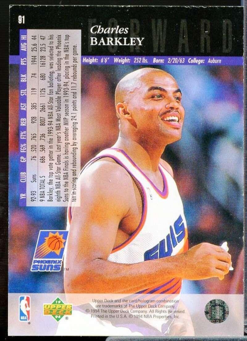 Charles Barkley Card 1993-94 Upper Deck SE Electric Court #91 - Unsigned Basketball Cards