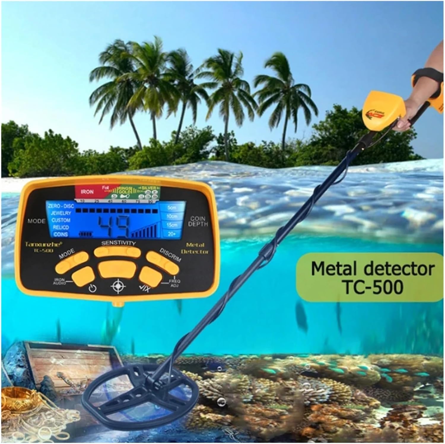 高感度 地下金属探知機 TC-500 金属探知機 100CM 防水地下金探知機 大人用 ピンポイント 宝探し 金属の検出 金採掘者  楽天市場】金属探知機 高感度 大型液晶搭載 金属 探知機 下地センサー 地下金属探知機 宝物金属探知機 下地探し 壁裏 危険物 紛失物 検索 軽量  簡単操作 ...