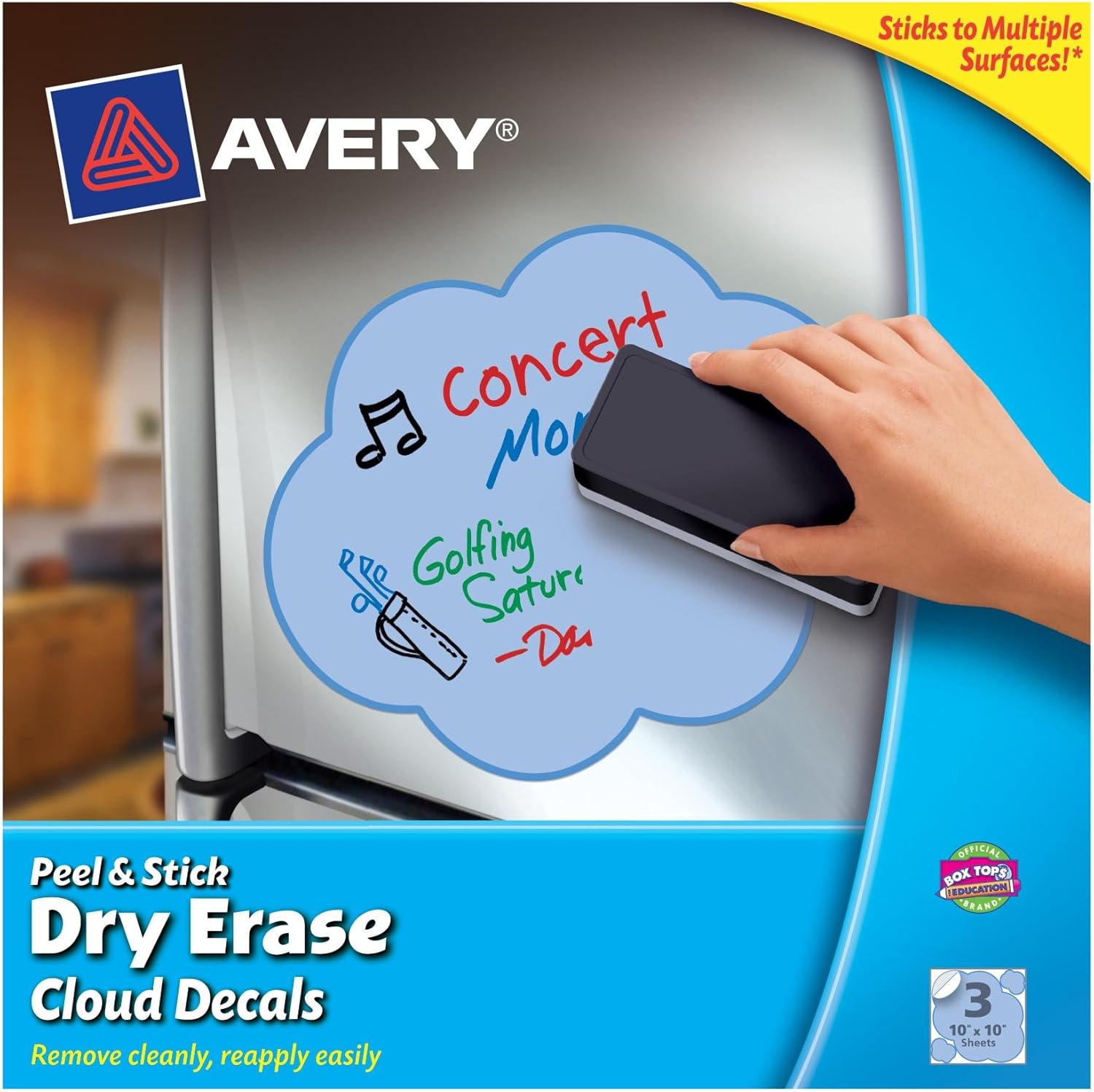 Peel & Stick Dry Erase Decals Clouds 10 x 10 Sheets Blue 3