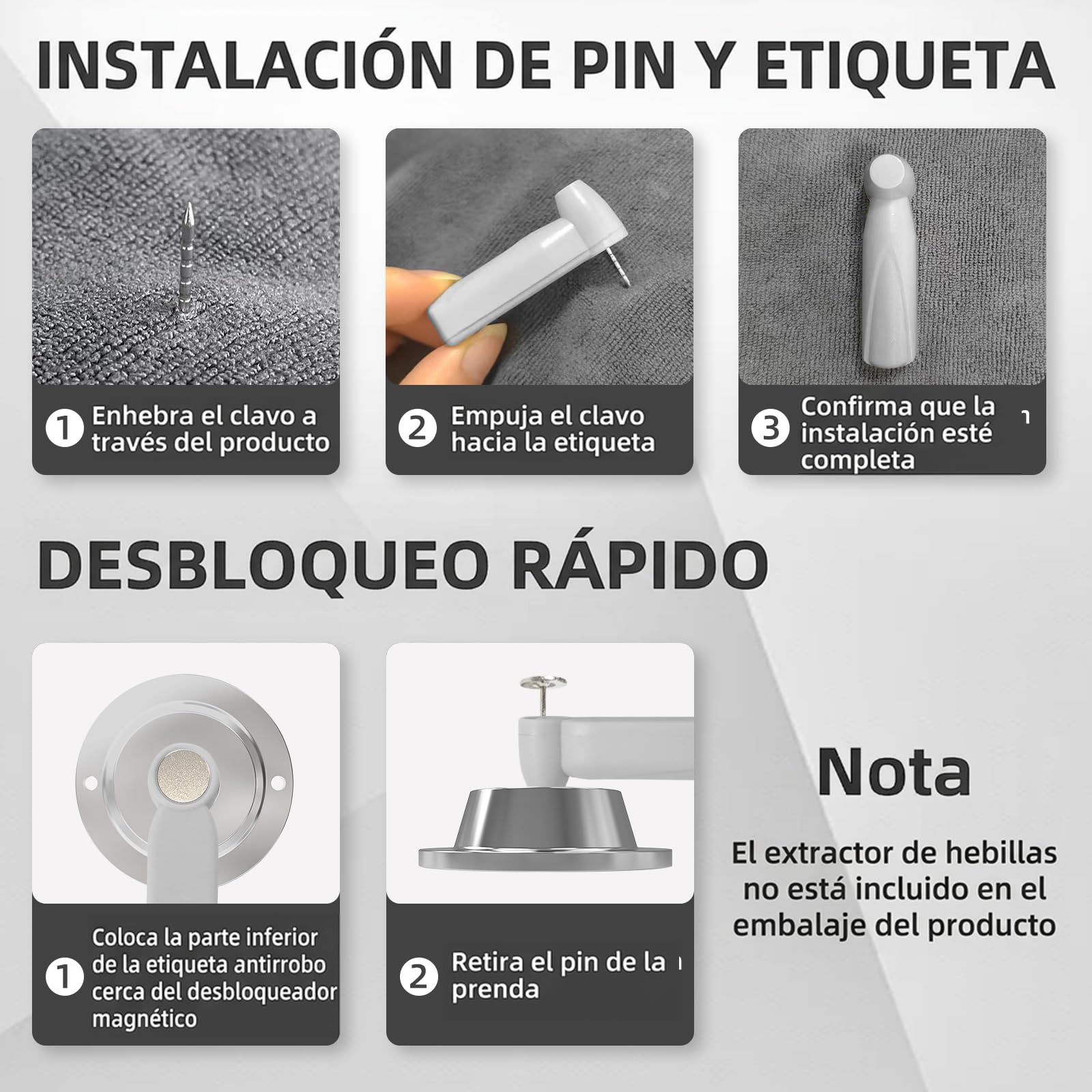 Etiquetas duras de seguridad AM-58khz mini 100 pines para ropa zapatos bolsas
