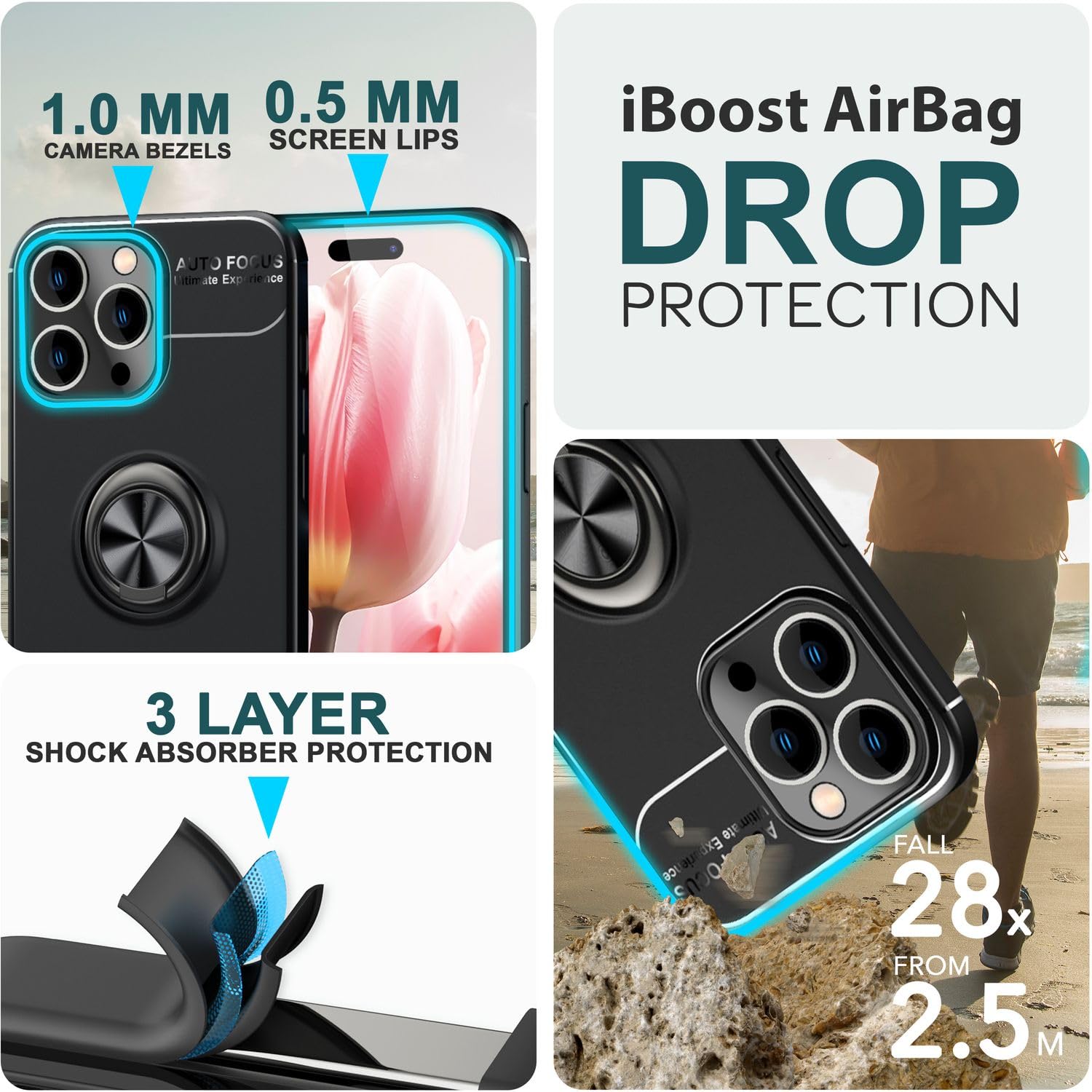Vunake Hülle Für IPhone 15 Pro Max – Mit Drehbarem Ring, Ständerfunktion & Magnetisch Fürs Auto