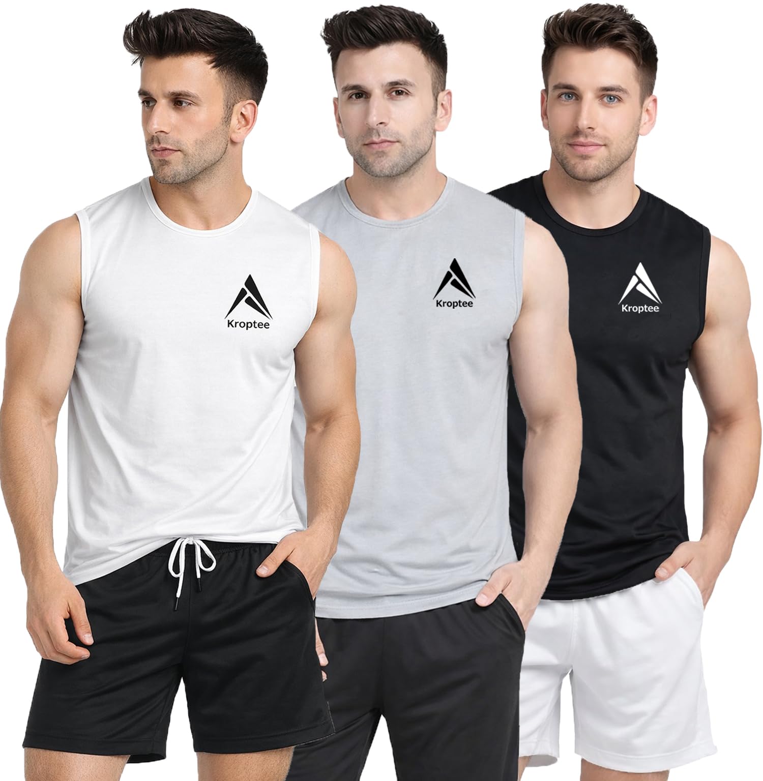 kroptee Stylish Vest for Men | Vest for Boys - Perfect for Gym Workouts,| Men's Tank Top Regular fit|Cotton Combo Pack of 3 Sports Vest-picture-41