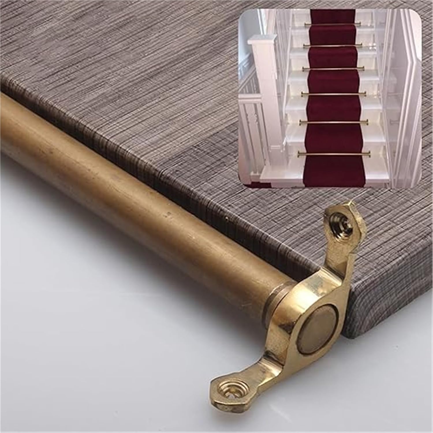 48" 44" 40" 38" 36" 34" 28" Long Brass Stair Rods with Hardware, Stair Carpet Rod Holders, 3 5 10 12 1416 Pack, for Commercial & Home Use(10pcs,97 cm (38 in))