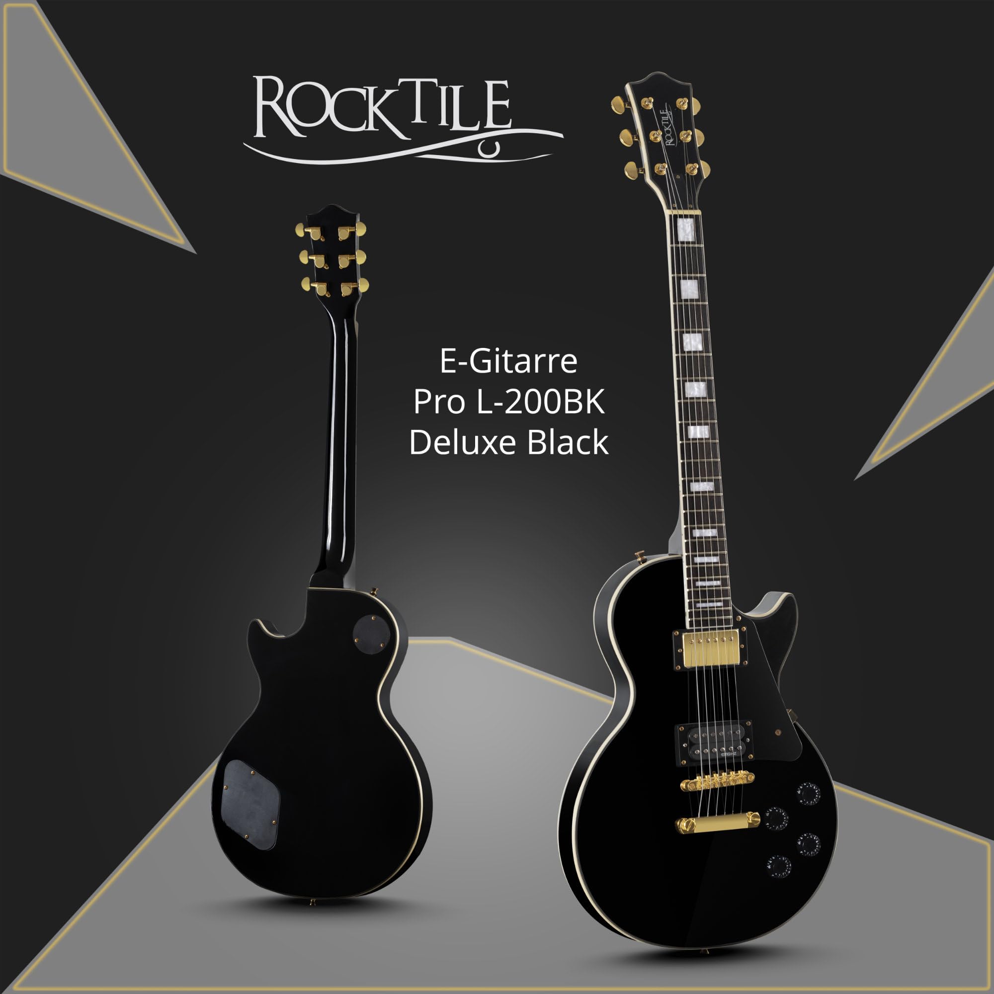Rocktile Pro L-200BK Deluxe Guitare électrique Black avec accessoires