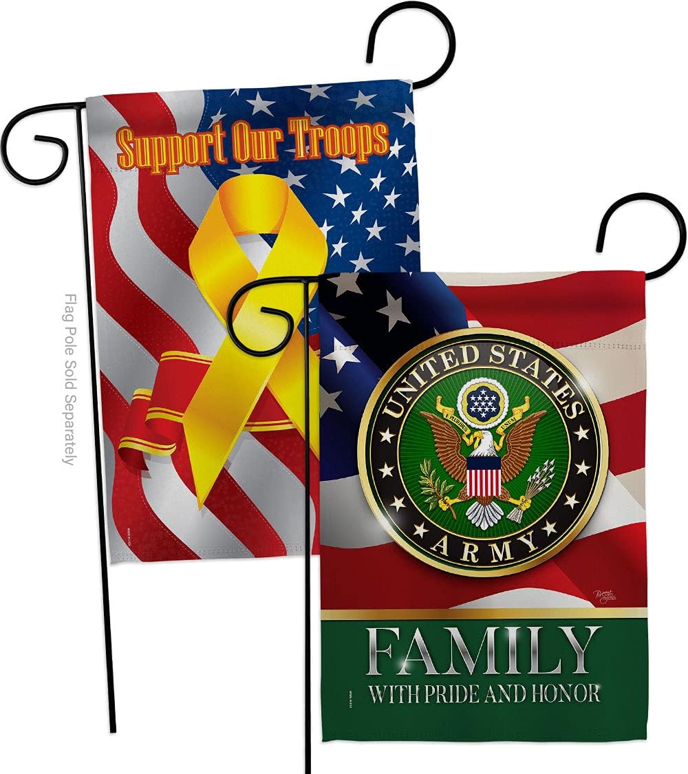 US Army Family Honor Garden Flag - Pack Armed Forces Rangers United State American Military Veteran Retire Official Support Our Troops - House Banner Small Yard Gift Double-Sided 13 X 18.5