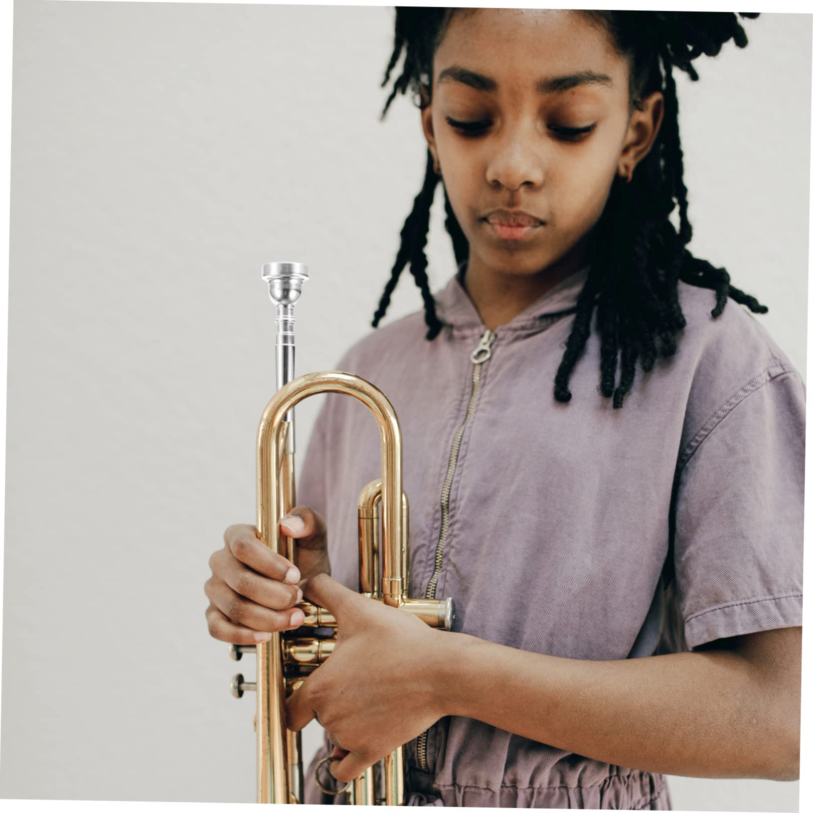 ifundom Durable Silver Trumpet Mouthpiece Replacement for Trumpeter Brass Trumpet Instrument Accessory