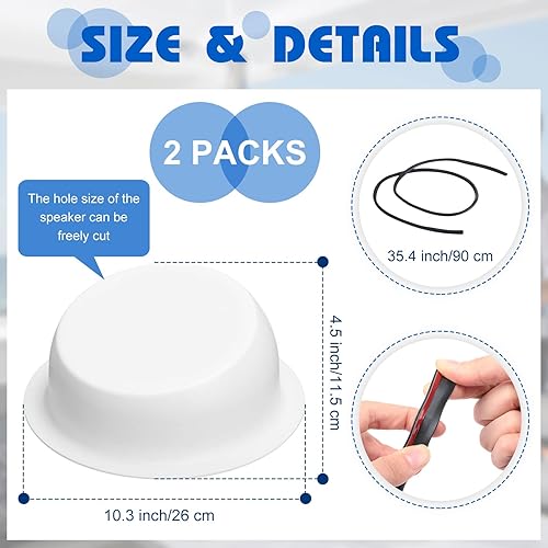 Vista 18 de 2 cajas universales para altavoces en ángulo, módulos de montaje en superficie con tira de goma para instalar altavoces de 6.5 pulgadas o más Negro