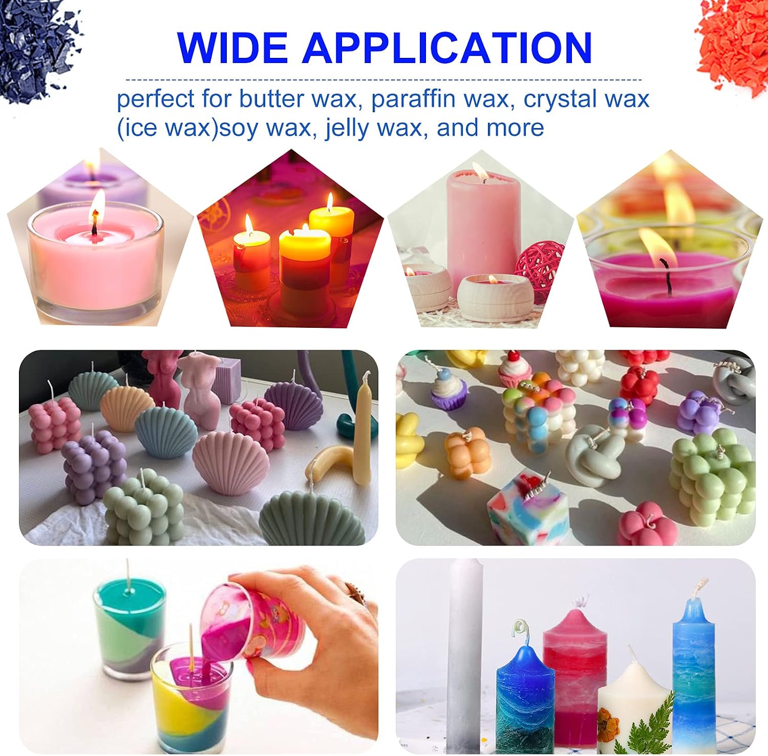 Candle Dye: 16 Color Candle Wax Dye for Candle Making Wax Dye Flakes for DIY Handmade Candles
