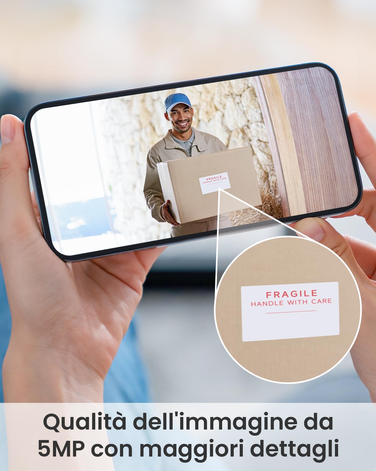 ieGeek 2,5K 5MP Videocitofono Wifi Senza Fili da Esterno Campanello, 166° Video Campanello da Rilevamento Intelligente AI, Batteria Ricaricabile, IP65, Visione Notturna, Alexa Compatibile, 2,4Ghz