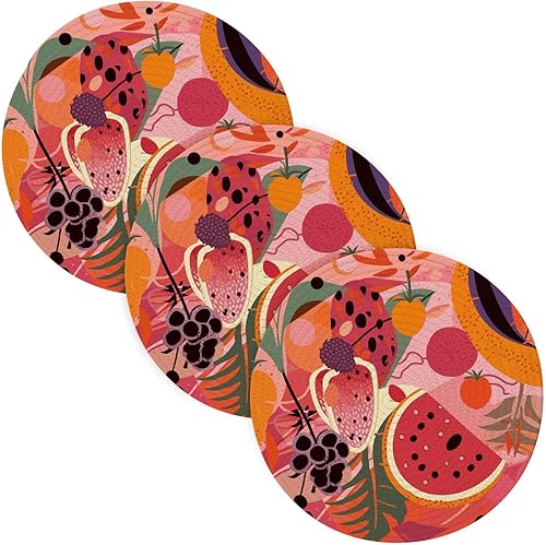 Watercolor Hand Fruit Party Heat Resistant Hot Pads Microwave Trivet for Hot Pots and Pans Pots Pans Set Holder for Microwave Stove Home Necessities