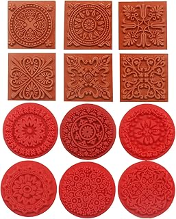 12 Stück Basteln Stempel Holz, Vintage Verschiedenen Blumenmuster, Für DIY-Scrapbooks, Fotoalben und Einladungskarten