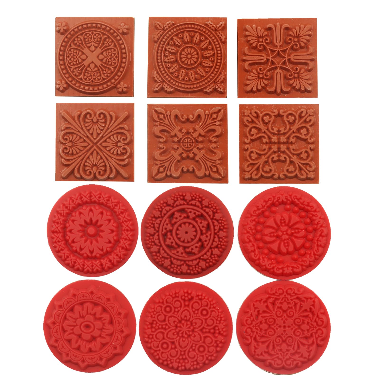 12 sellos artesanales de madera, sellos vintage con motivos de flores, para tampones, álbumes de bricolaje, álbumes de fotos y tarjetas de invitación