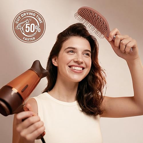 Miniatura 7 de AIMIKE Cepillo desenredante, cepillo para cabello ventilado y seco con cerdas suaves, cepillo desenredante sin dolor que afloja los enredos