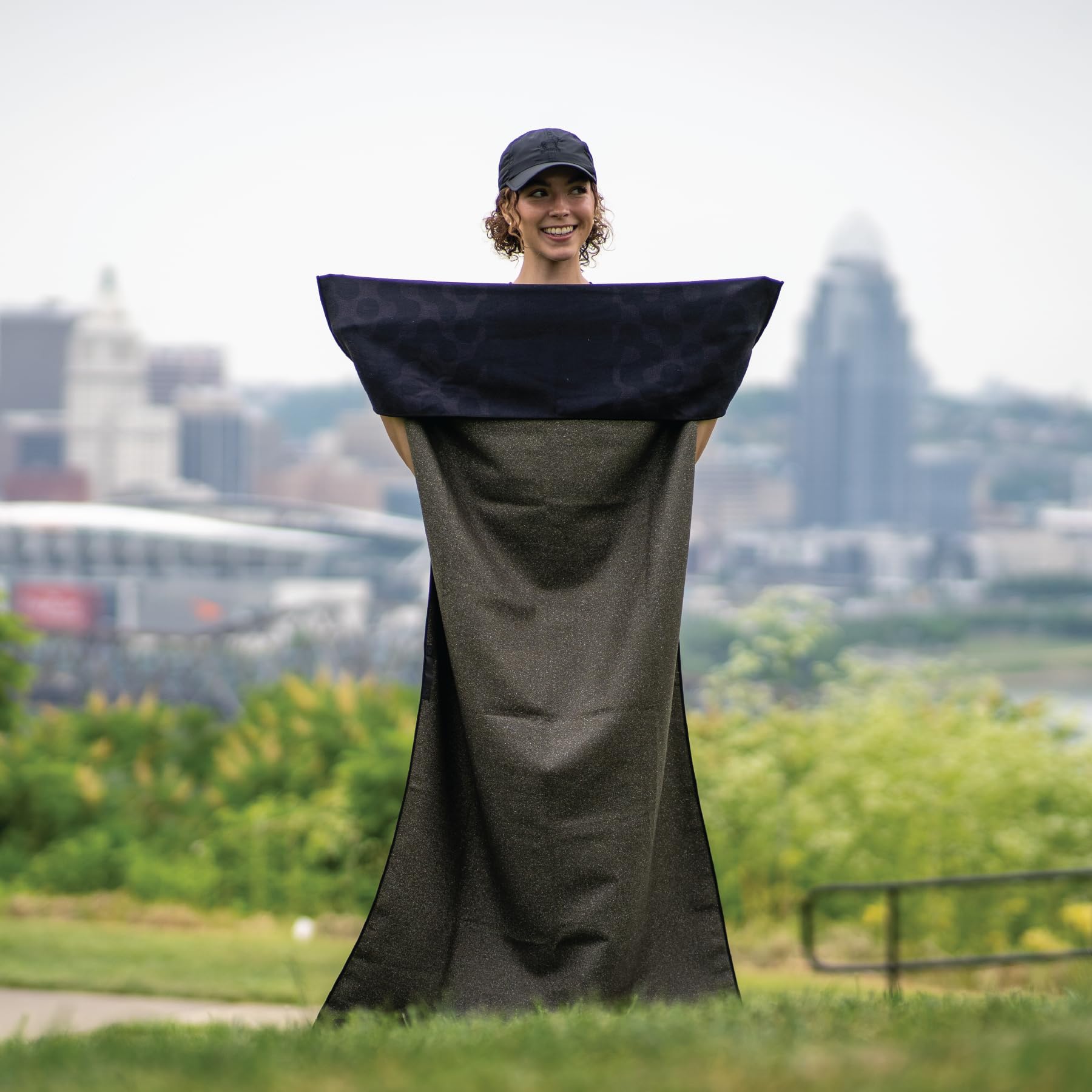 Sprints Prints Athletic Running Towel Full-Sized Car Seat Cover - Moisture Wicking Midnight Mile — view 5